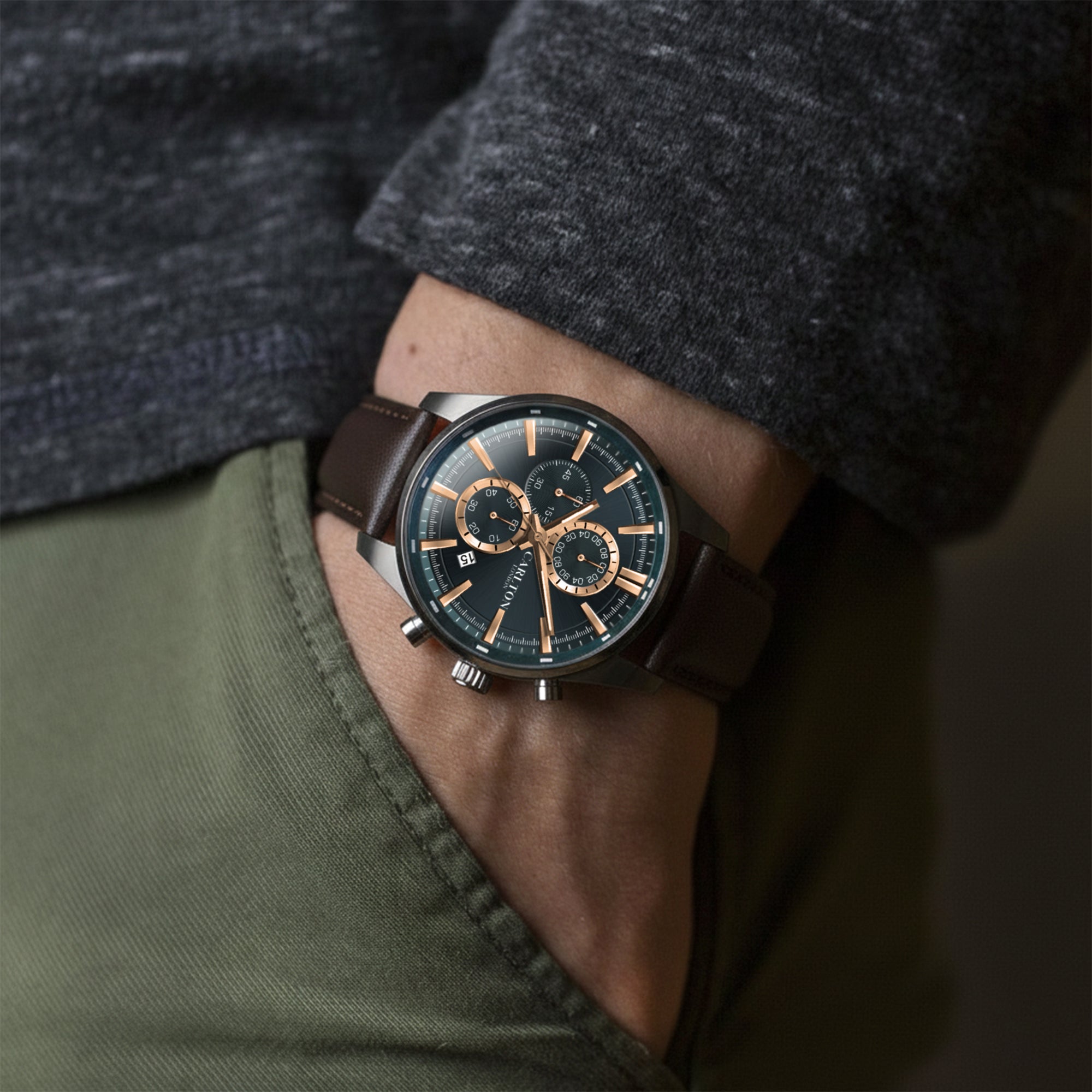Carlton London Men Windsor Teal Analog Watch CL-WD-609