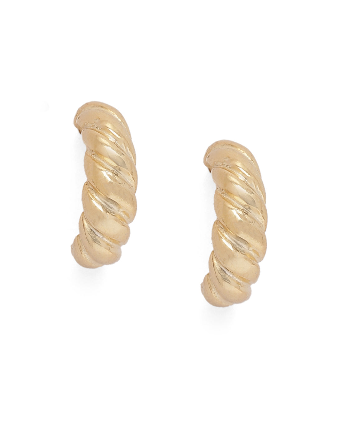 18kt Gold Plated Geometric Half Hoop Earring