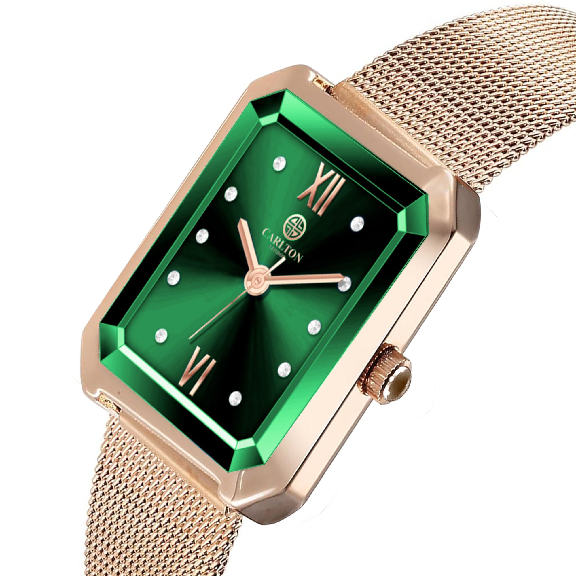 Brixton: Women Green/Rose Gold Stainless Steel Analog Watch - CLRGMGRN