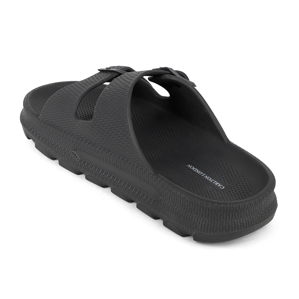 Men Textured Dual Strap Comfort Sliders