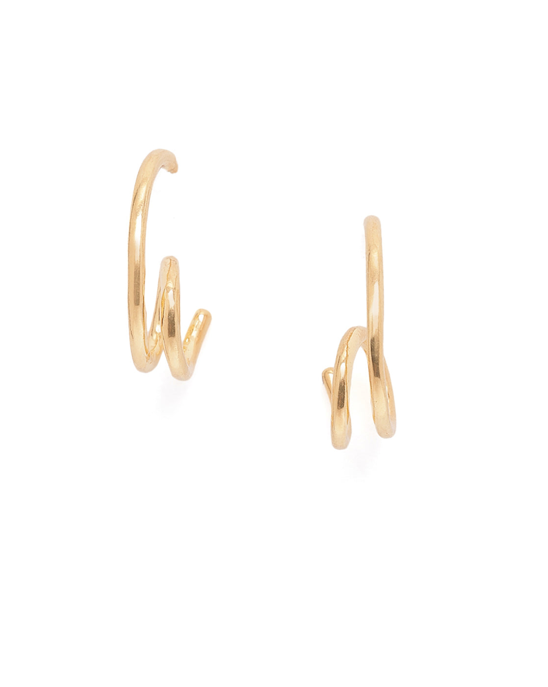 18kt Gold Plated Spiral Half Hoop Earring