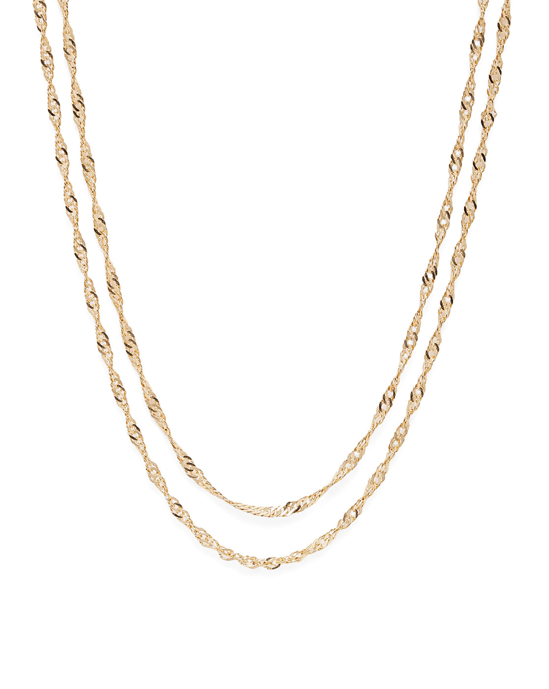 18kt Gold Plated Double Twisted Chain Necklace