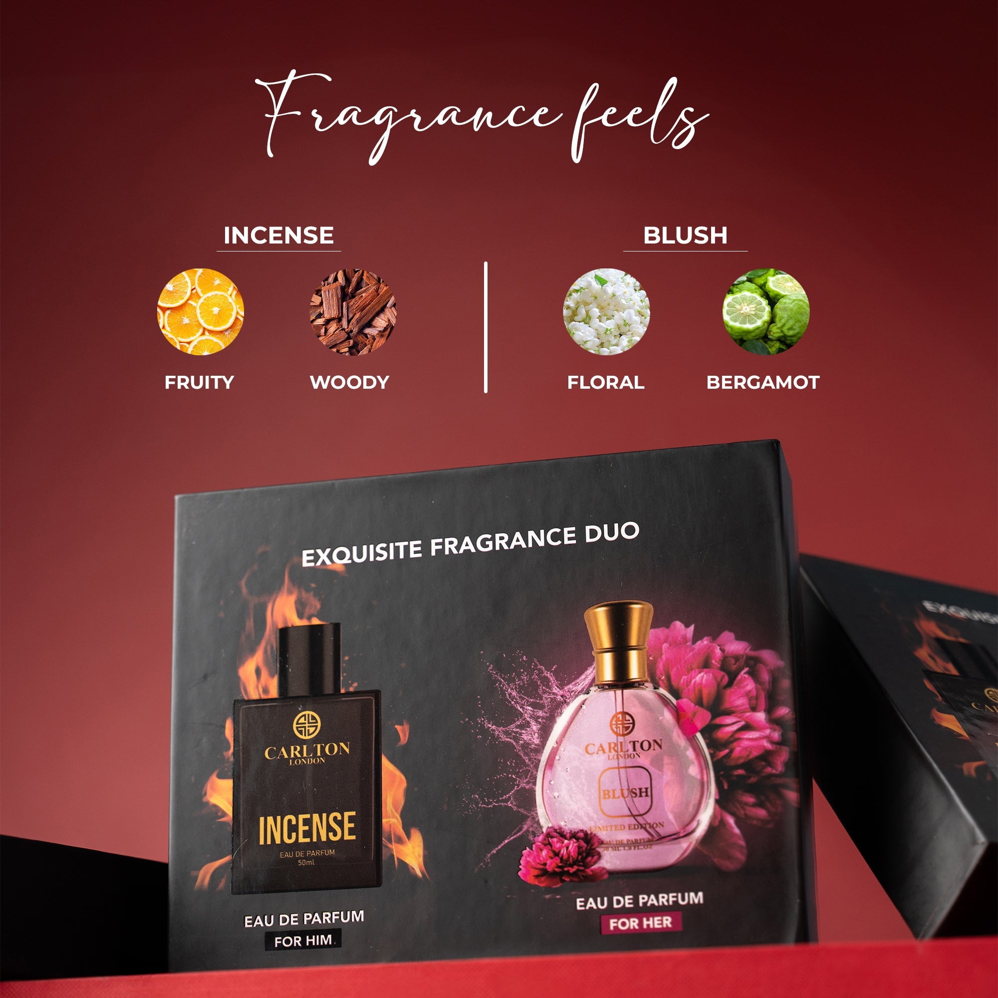 Exquisite Fragrance Duo - Incense Men 50Ml & Blush Women 30Ml Gift Set