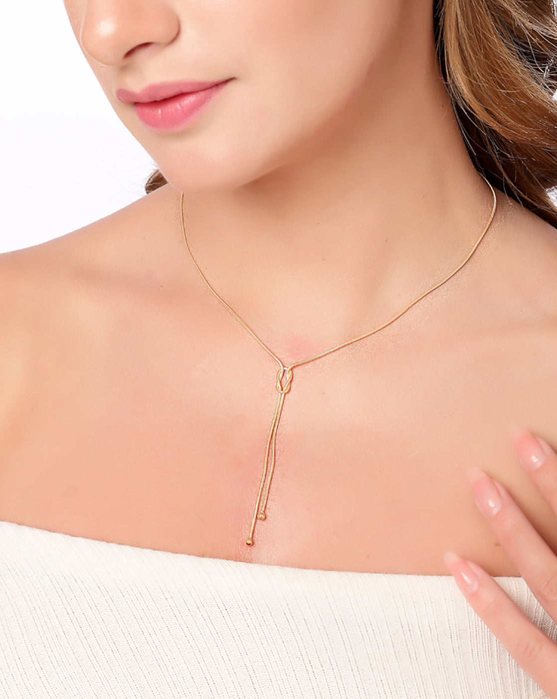 18kt Gold Plated Lariat Necklace