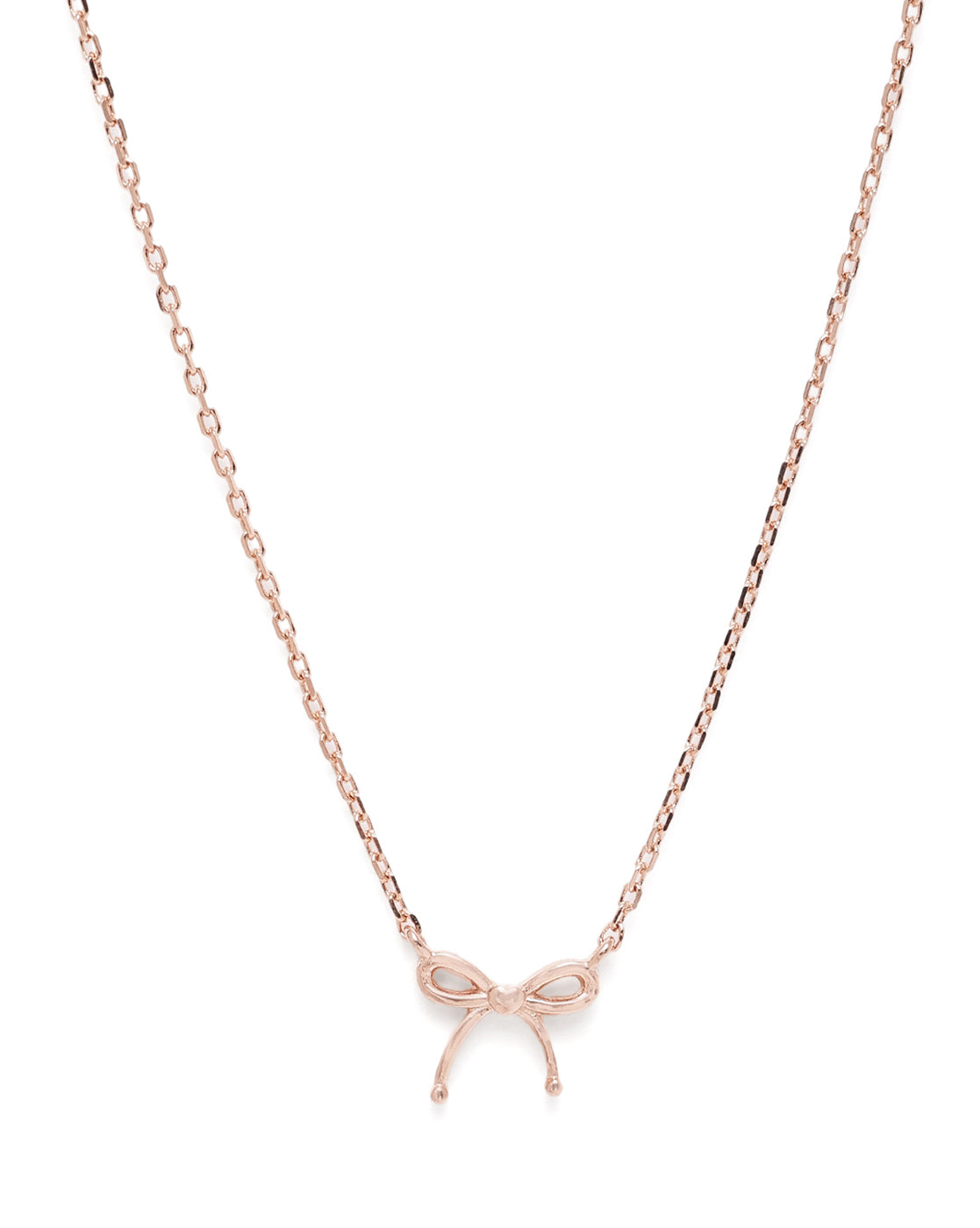 18kt Rose Gold Plated Bow Pendant and Chain