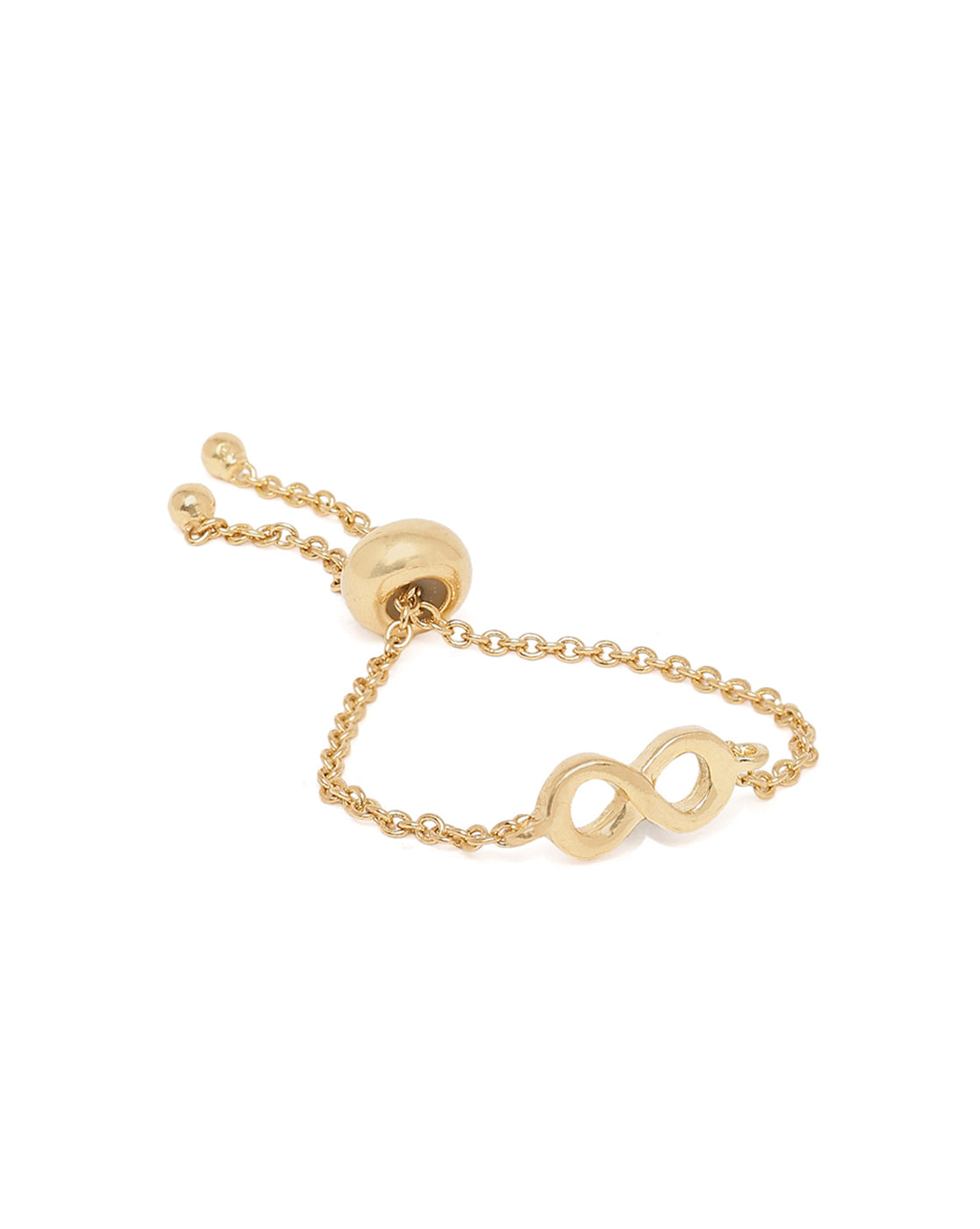18kt Gold Plated Infinity Adjustable Chain Ring