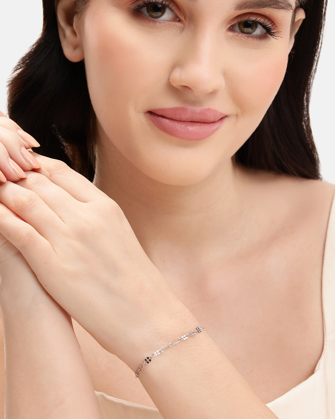 925 Sterling Silver Rhodium Plated Wraparound Bracelet