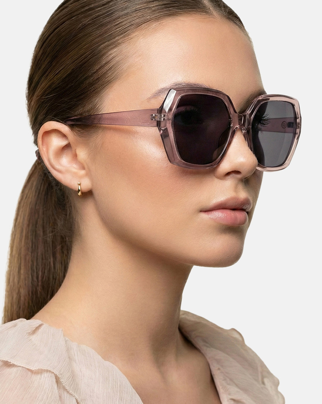 Women Brown Toned Black UV Protected Lens Oversized Sunglasses