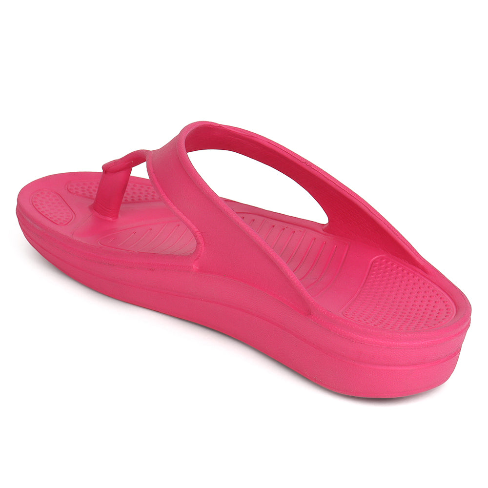 Women Fuchsia Comfortable Wedge Flip Flops