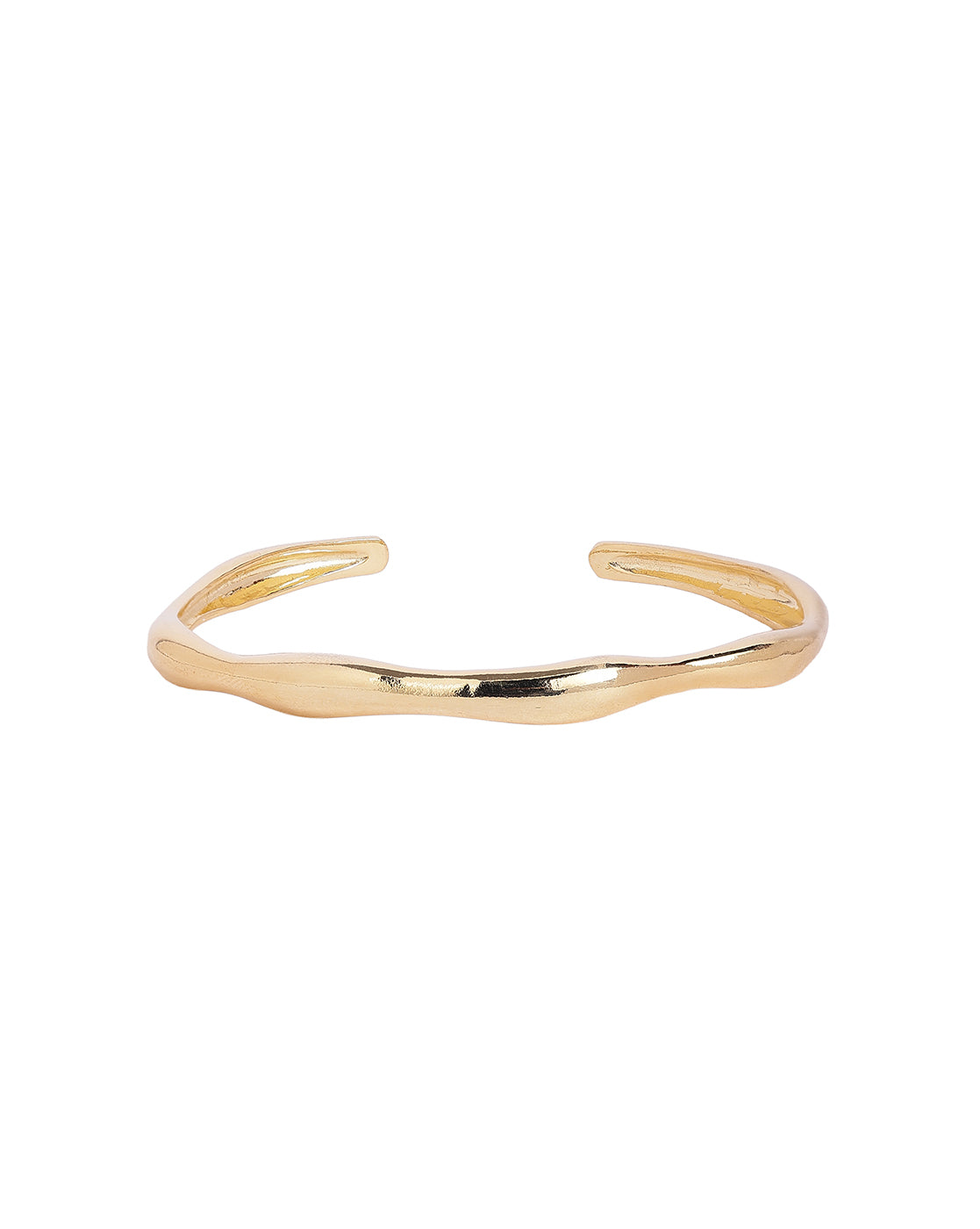 18kt Gold Plated Fluid Open Cuff Bangle