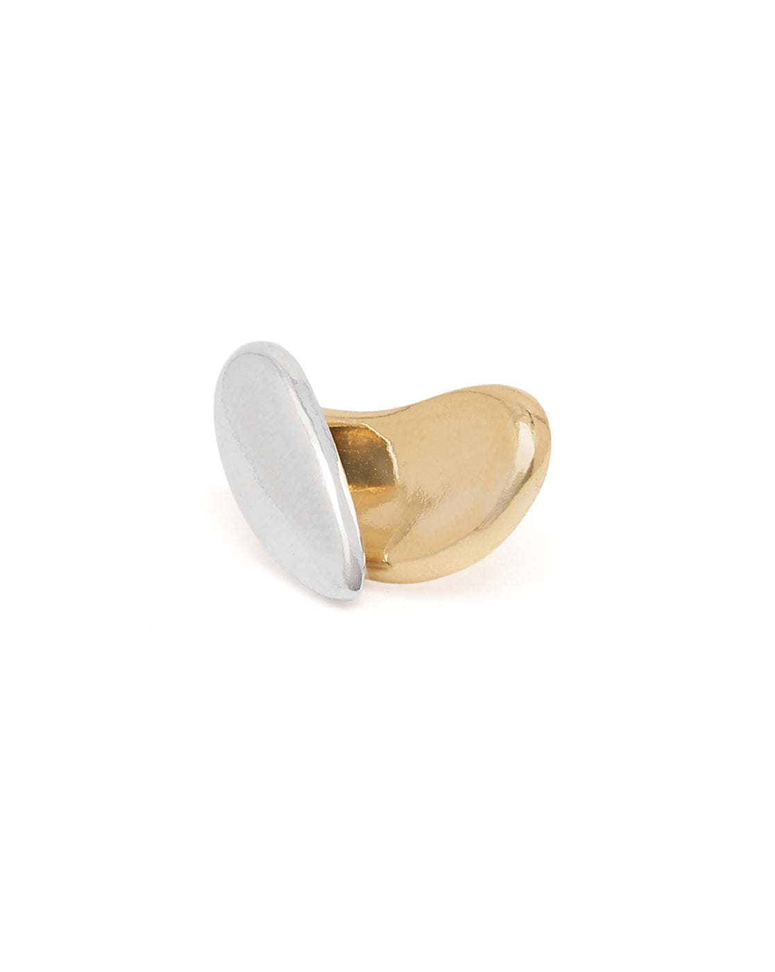 Two Toned Plated Tear Drop Stud Earring