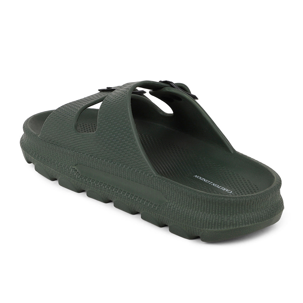 Men Textured Dual Strap Comfort Sliders
