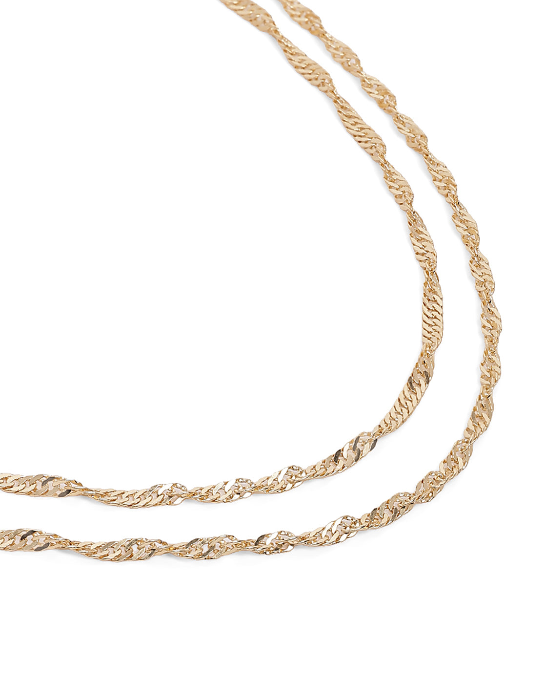 18kt Gold Plated Double Twisted Chain Necklace