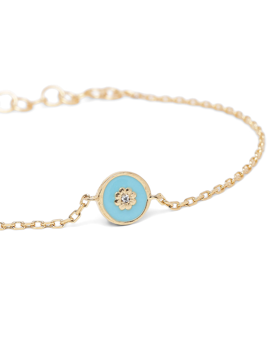 18kt Gold Plated Circular Enamel Wraparoun Bracelet