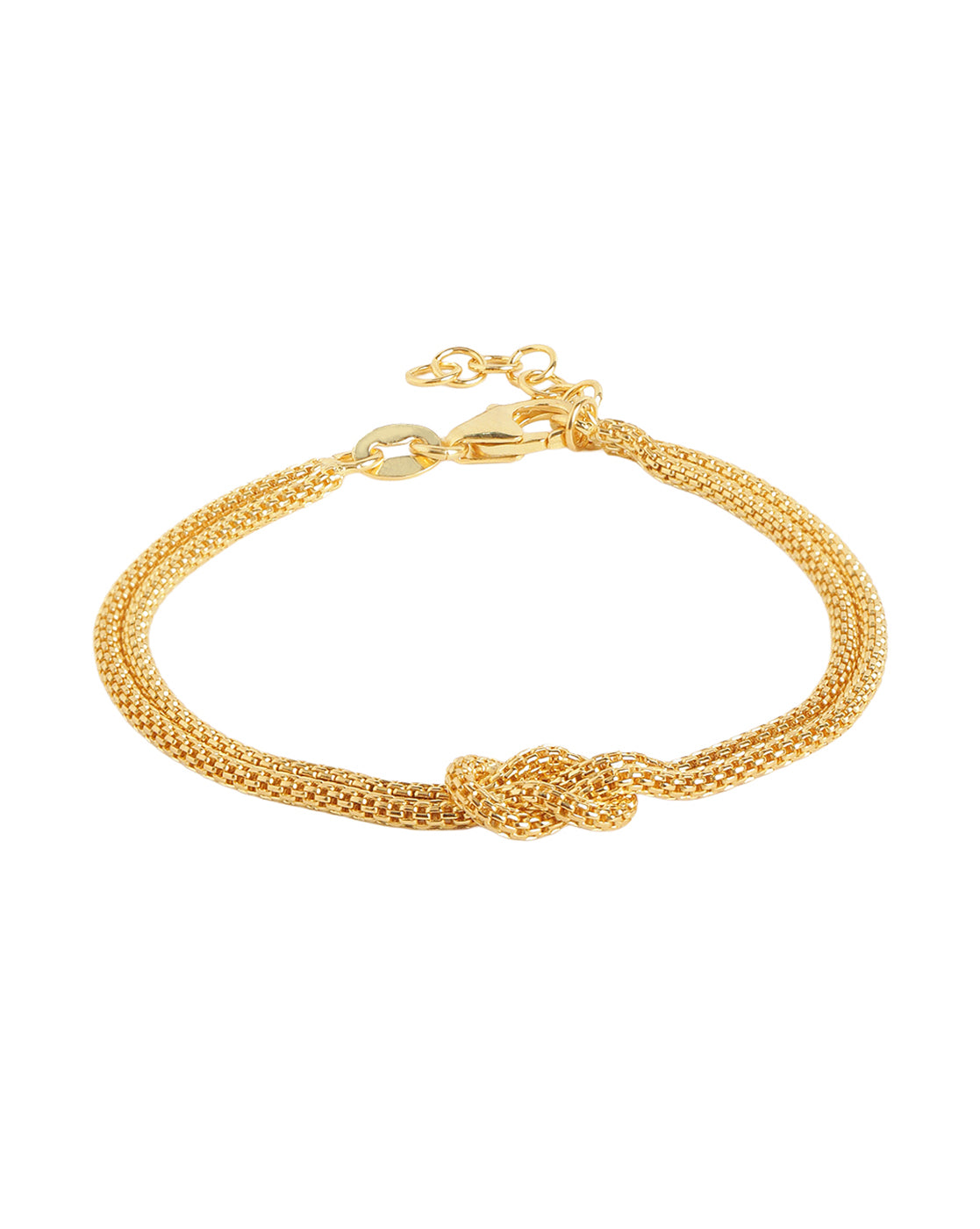 18kt Gold Plated Love Knot Mesh Chain Wraparound Adjustable Bracelet