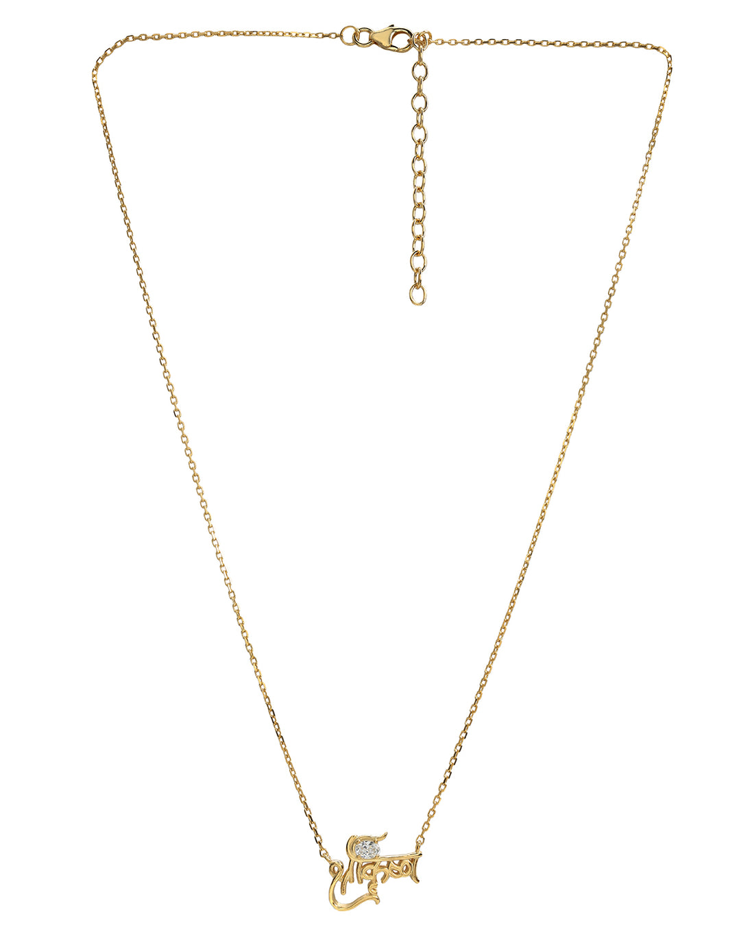 18kt Gold Plated Shree Krishna Necklace with CZ for Unisex