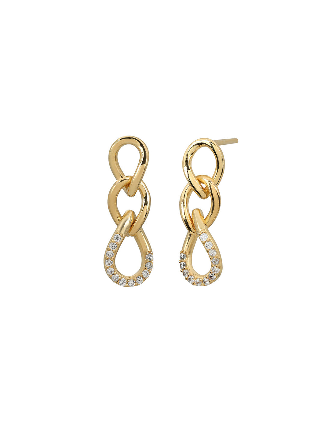 18kt Gold Plated CZ Interlocking Drop Earring