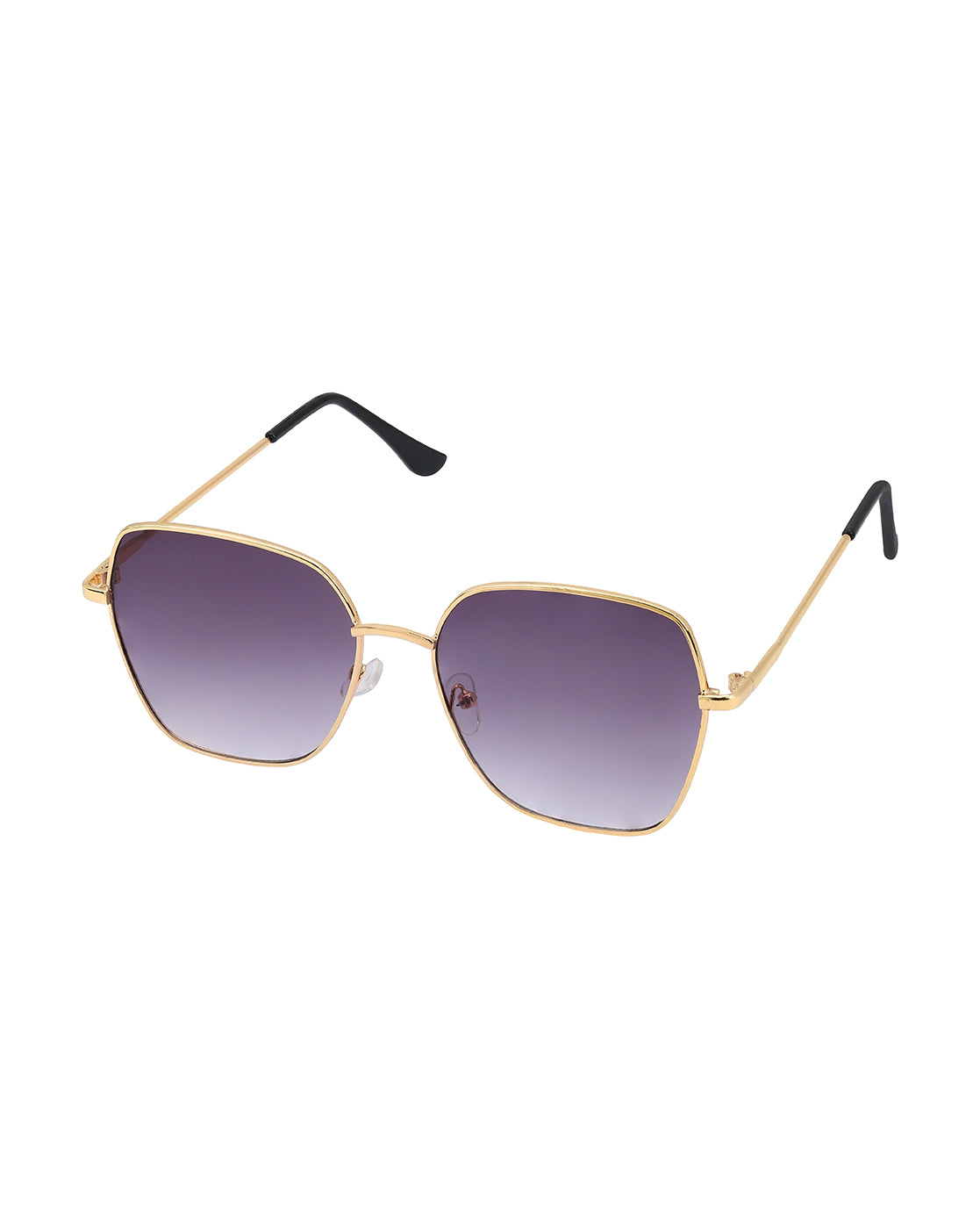 Women Gold and Black Toned Blue UV Protected Lens Oversized Sunglasses