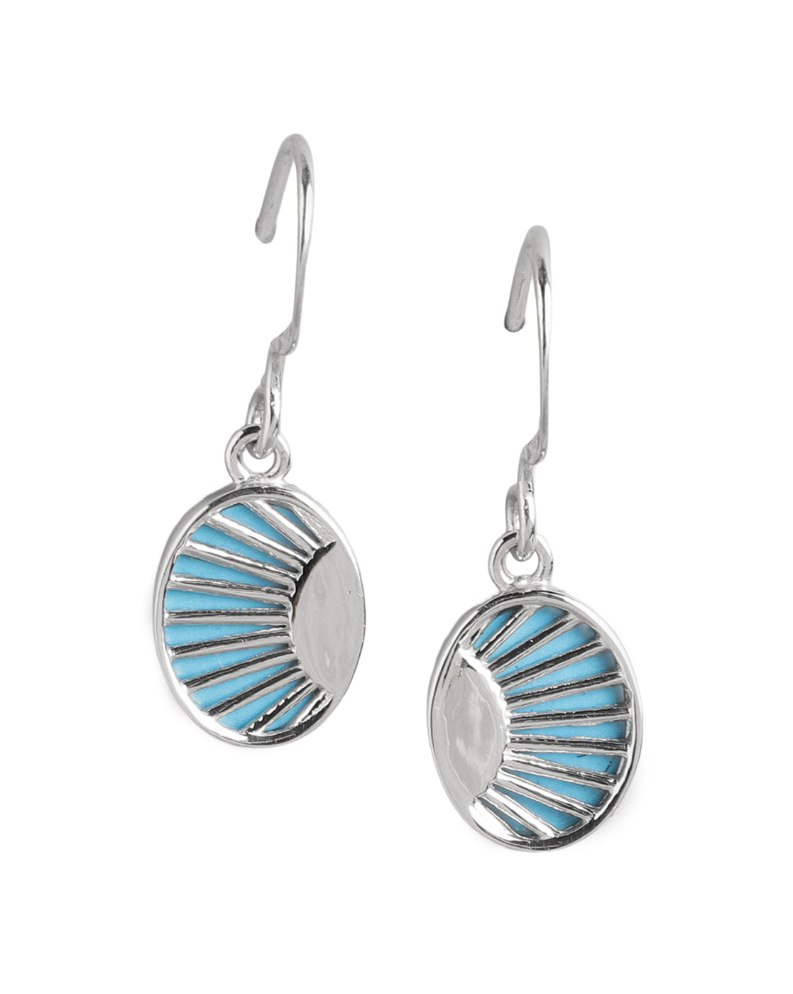 925 Sterling Silver Rhodium Plated Oval Drop Earring