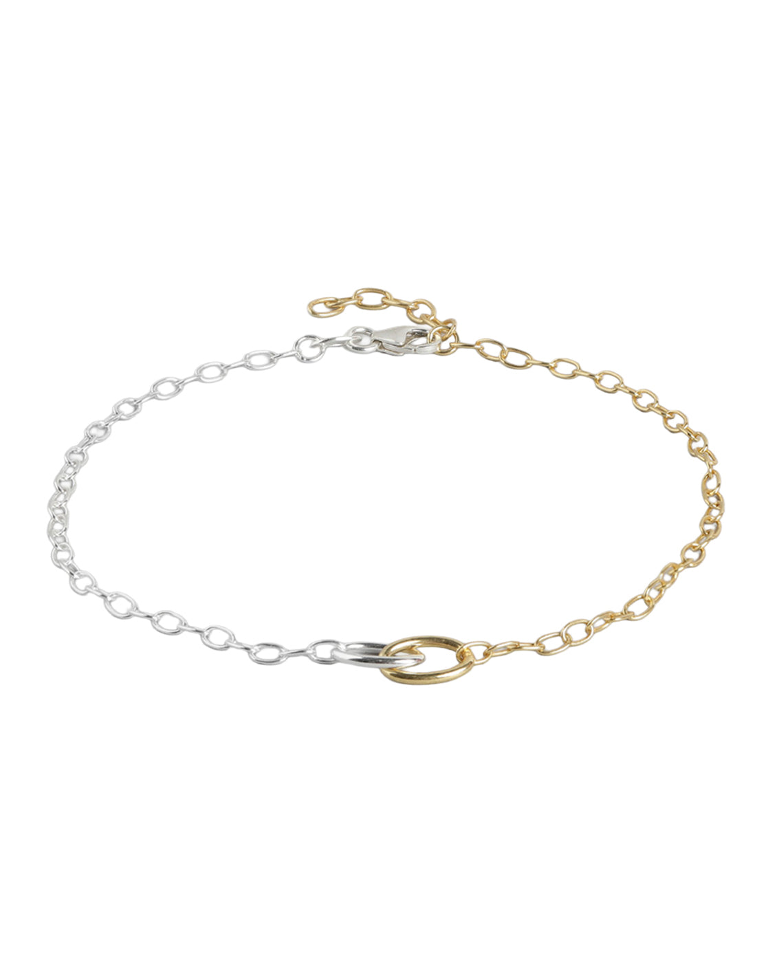 925 Sterling Silver 18kt Gold Plated Rhodium Embalished Anklet