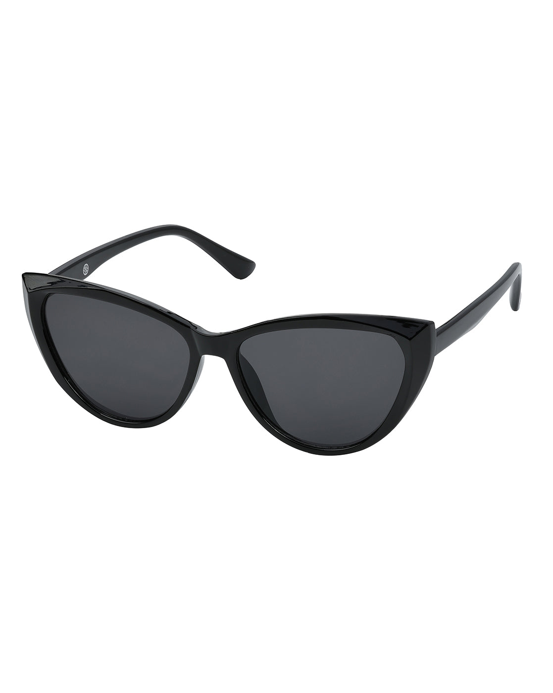 Women Black Toned UV Protected Black Lens Cateye Sunglasses