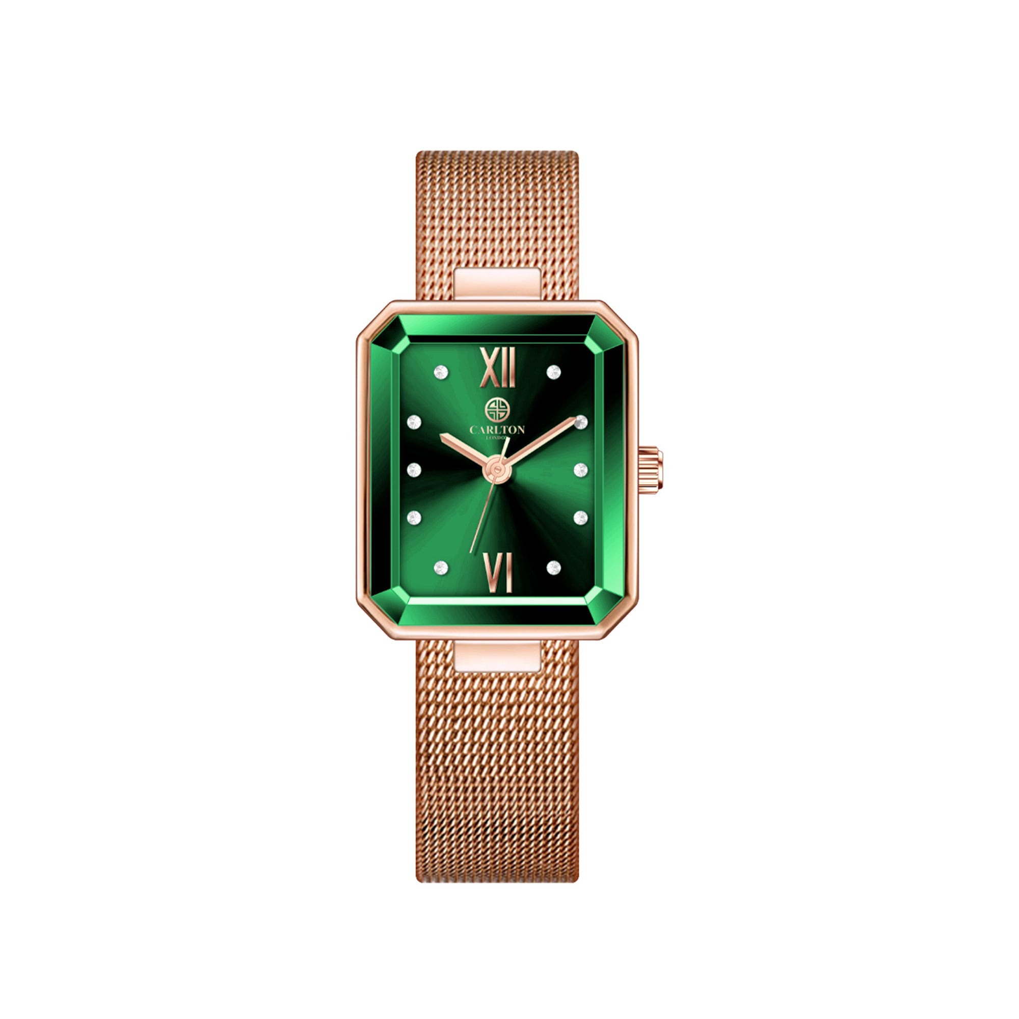 Brixton: Women Green/Rose Gold Stainless Steel Analog Watch - CLRGMGRN