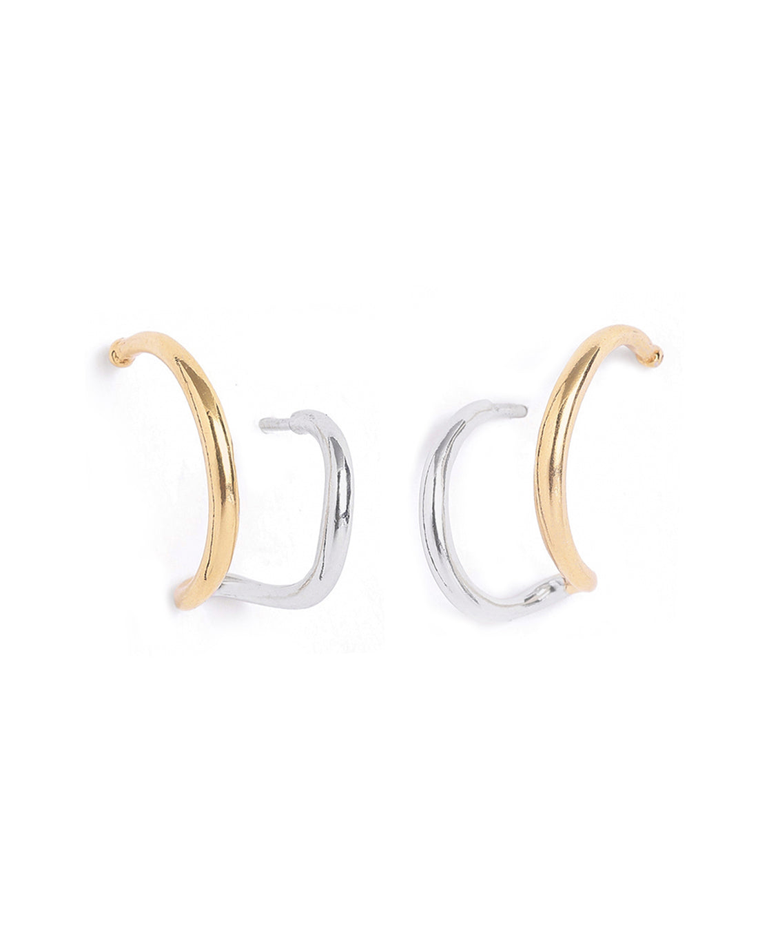 18kt Gold & Rhodium Plated Ear Lobe Cuff Stylish Earring