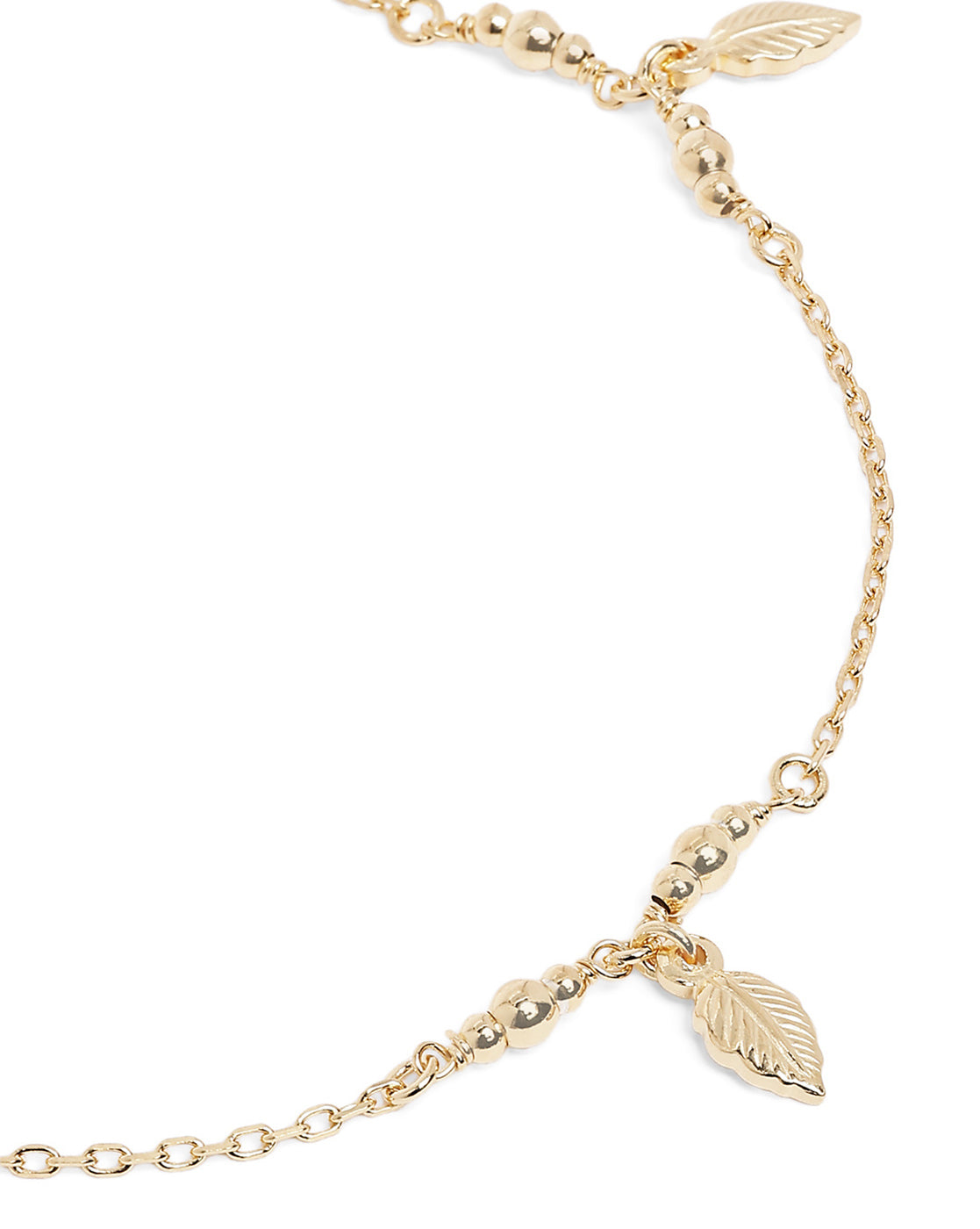 18kt Gold Plated Leaf Charm Anklet