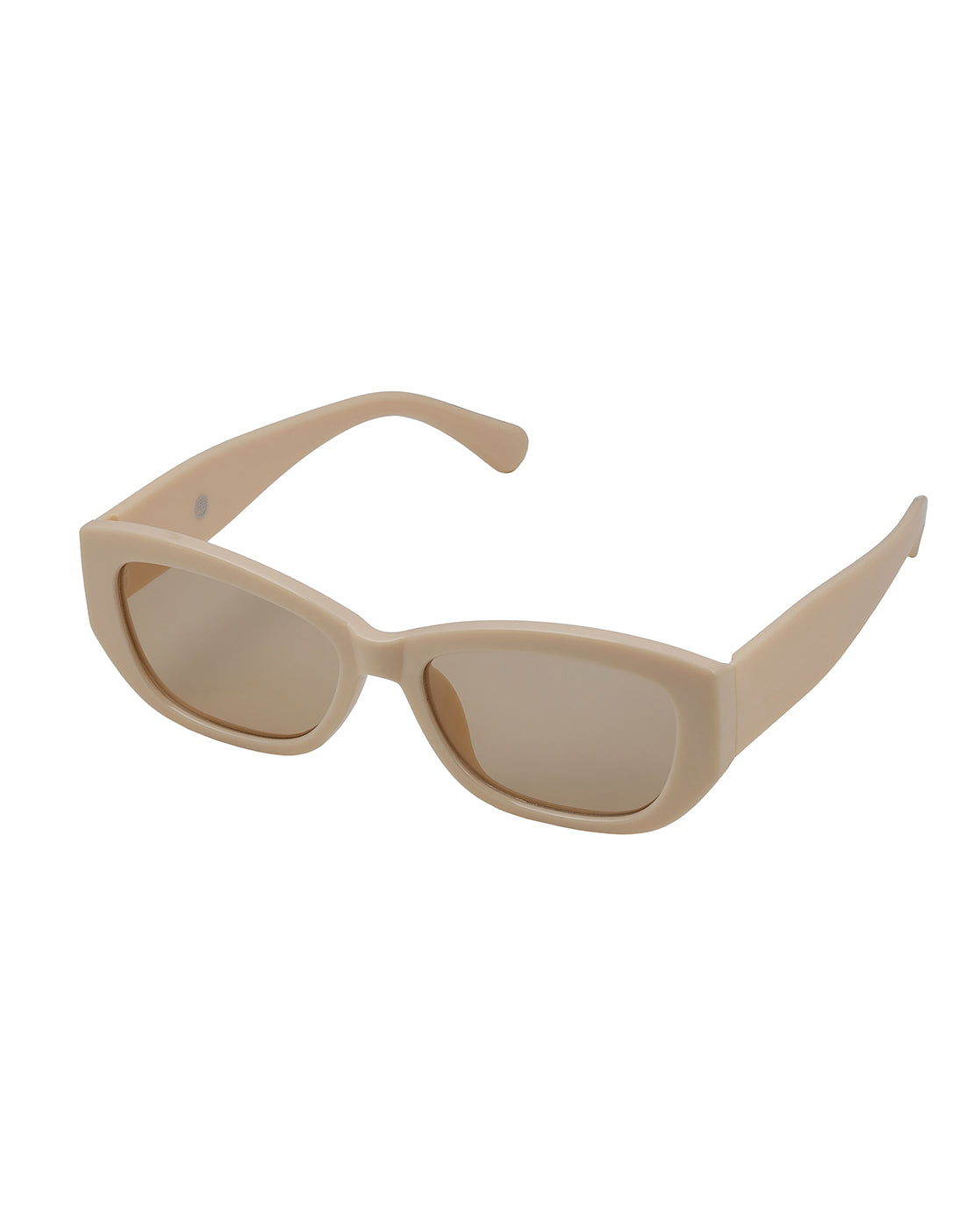 Women Cream Toned UV Protected Clear Lens Cateye Sunglasses