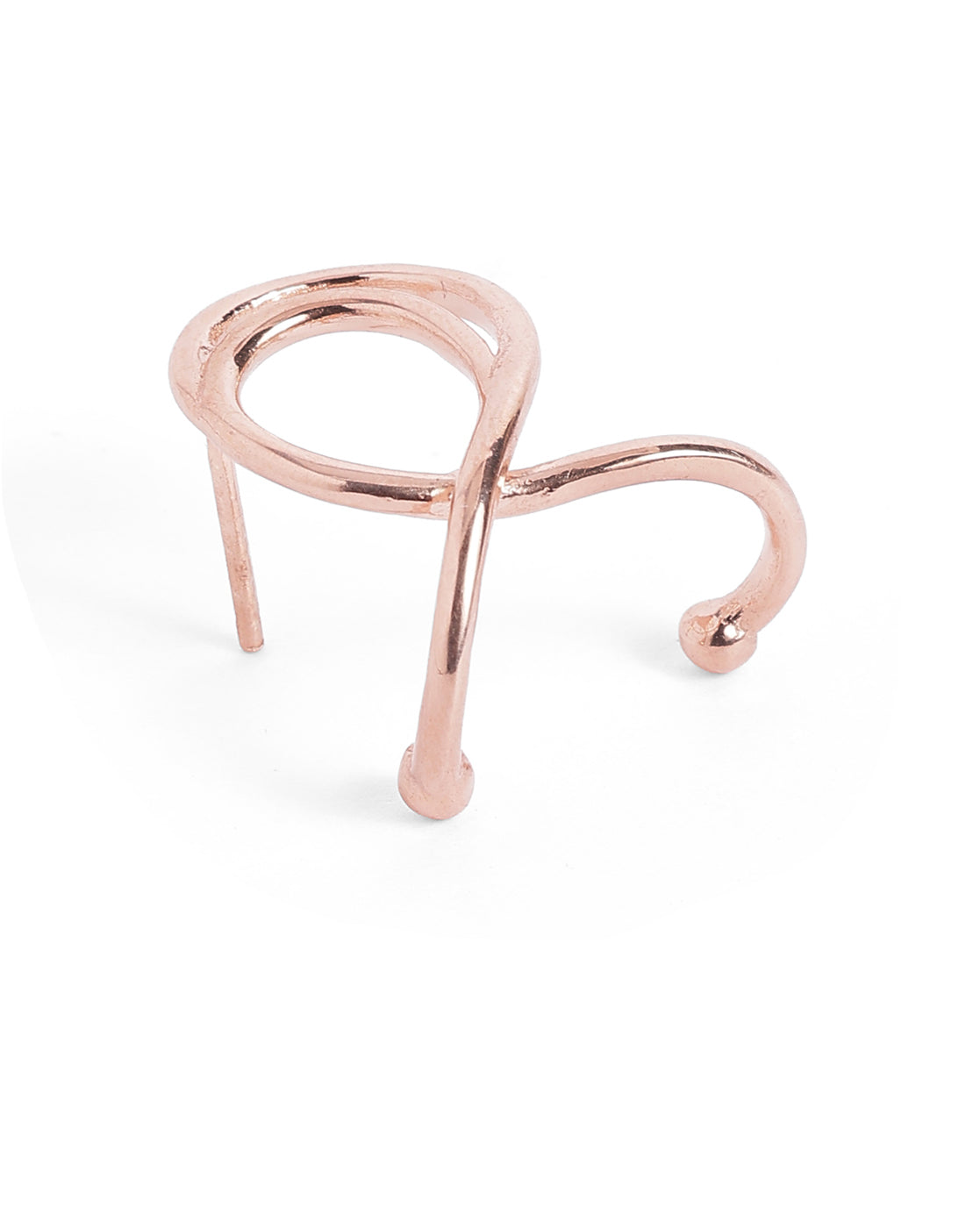 18kt Rose Gold Plated Crossover Cuff Earring