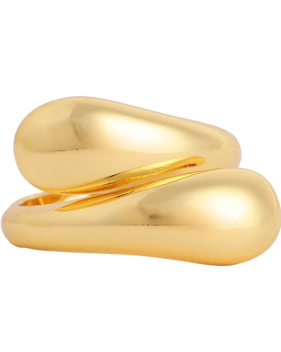 Gold Plated Modern Sculptured Adjustable Ring