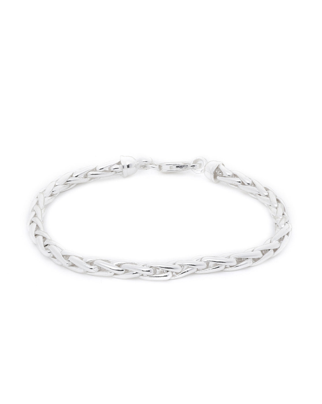 Men Rhodium-Plated Arrow Link Chain Bracelet