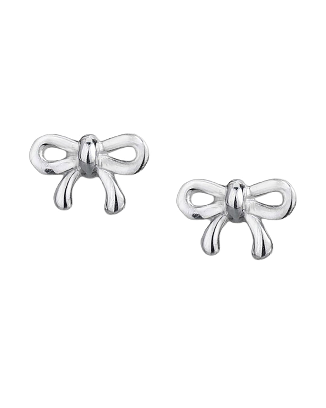 925 Sterling Silver Rhodium Plated BOW Mini Stud Earring