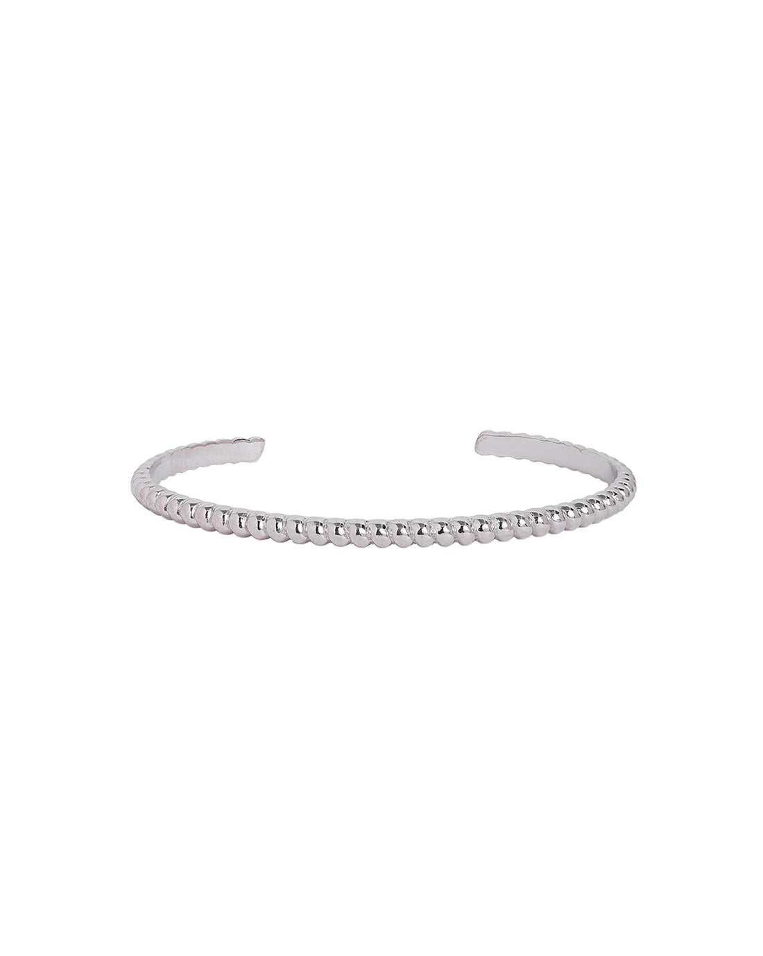 Rhodium Plated Twisted Cuff Bangle
