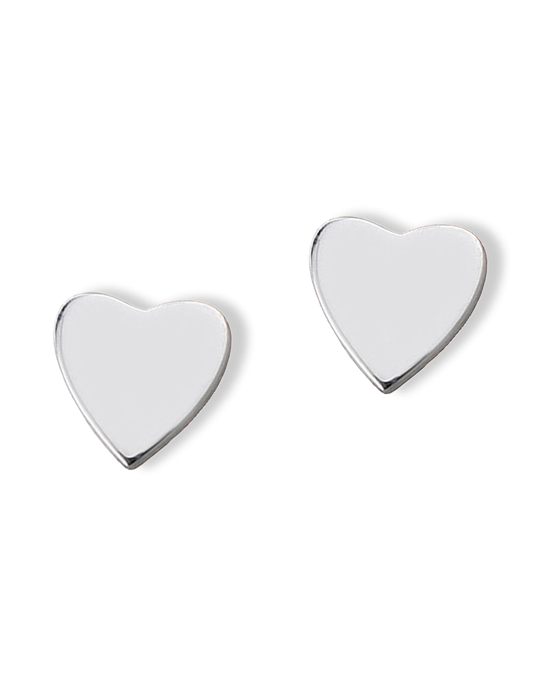 925 Steling Silver Rhodium Plated Heart Petite Stud Earring
