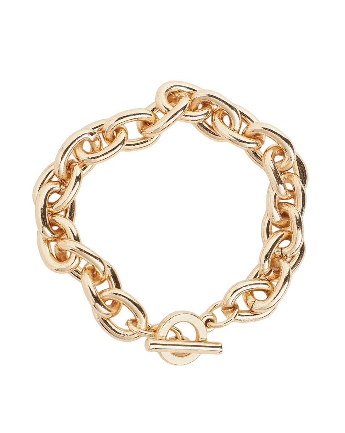Men Gold Plated Link Toggle Bracelet