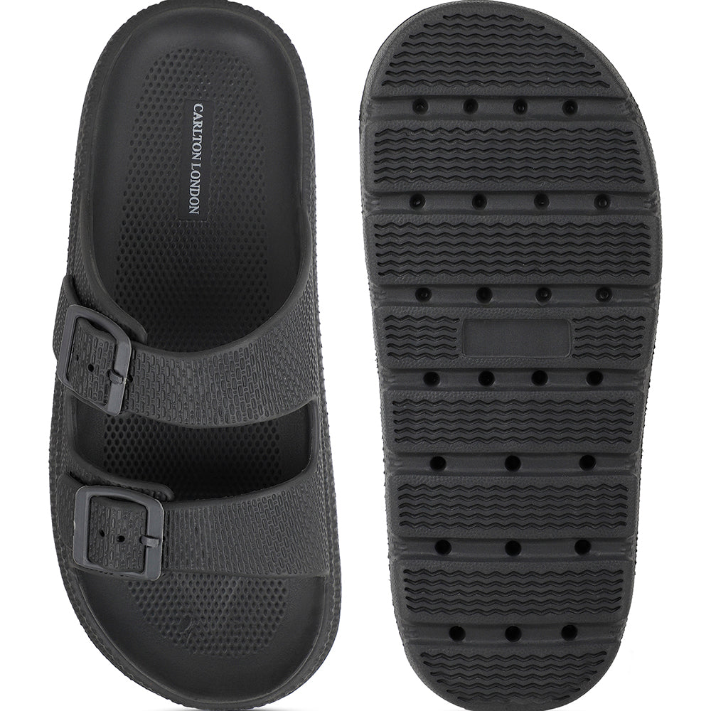 Men Textured Dual Strap Comfort Sliders