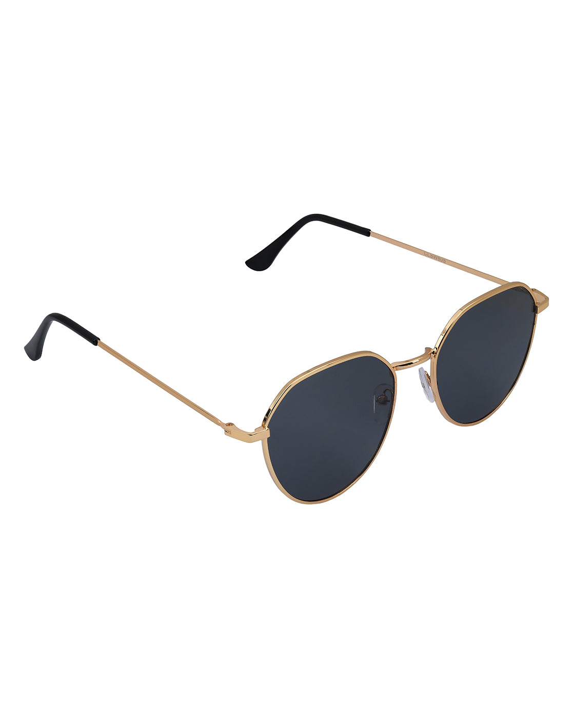 Women Gold and Black Toned Black UV Protected Lens Rectangle Sunglasses
