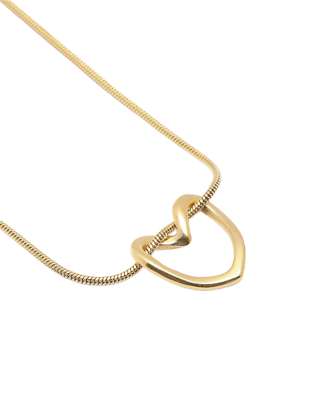 18Kt Gold Plated Heart Loop Pendant and Chain Necklace
