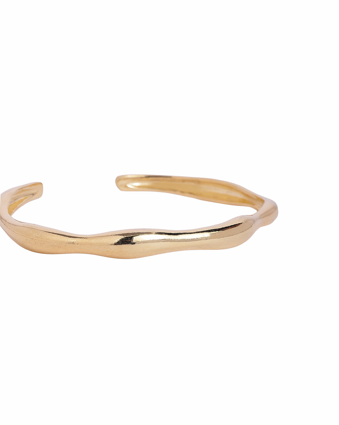 18kt Gold Plated Fluid Open Cuff Bangle