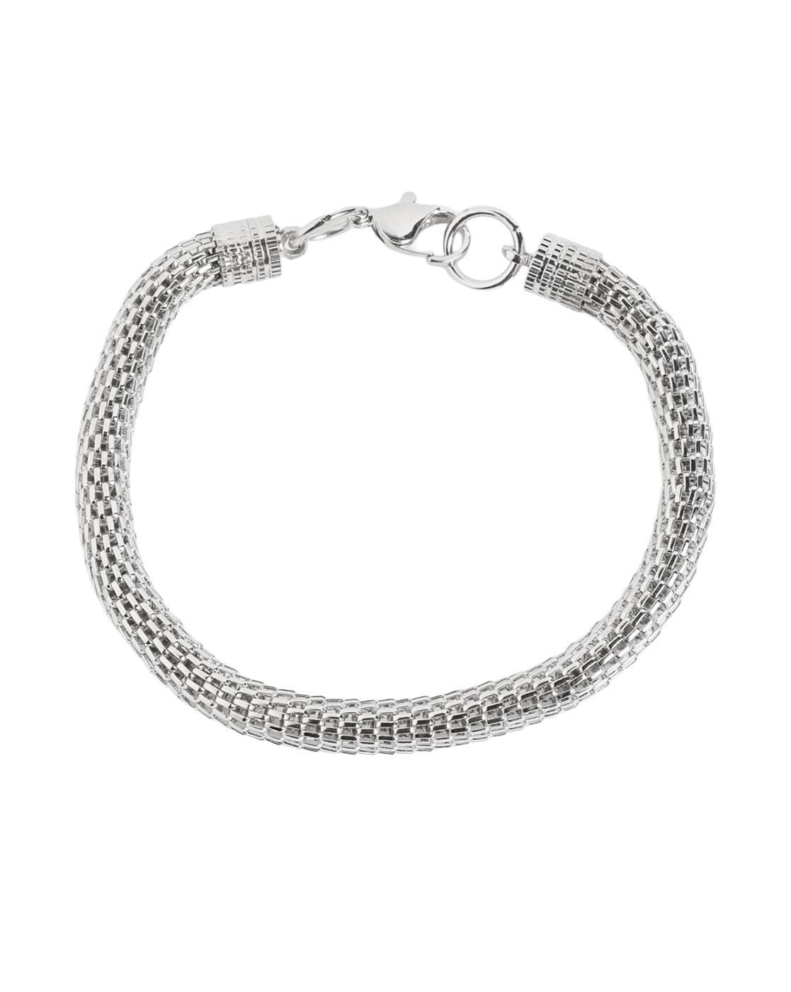 Men Silver Plated Flexible Bracelet