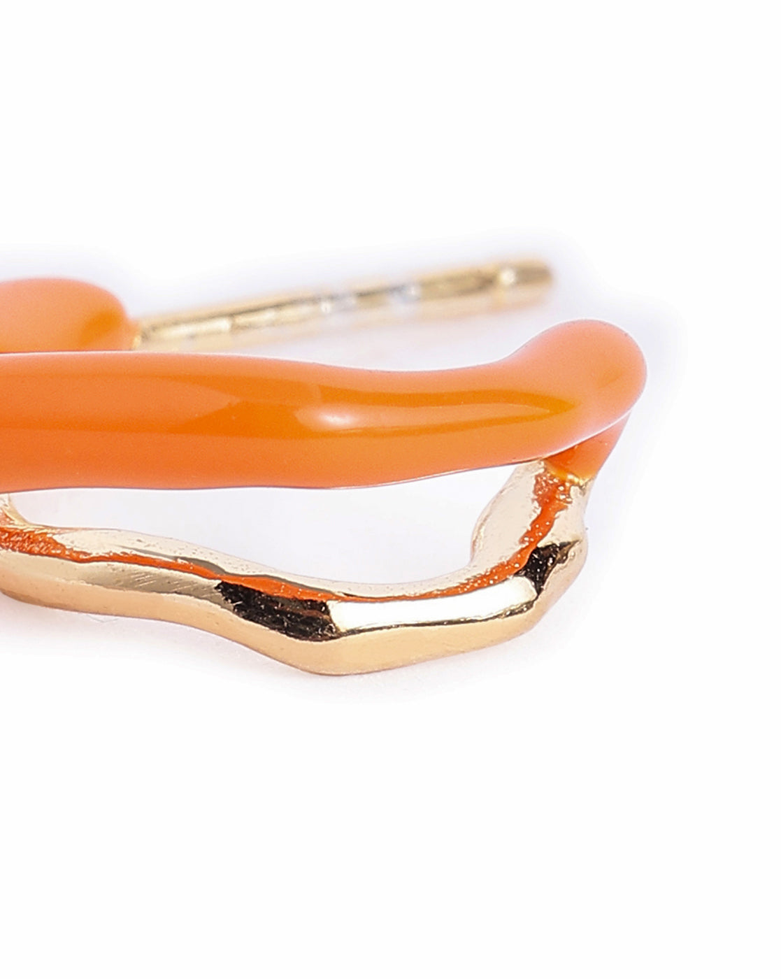 18kt Gold Plated Enamel Half Hoop Earring