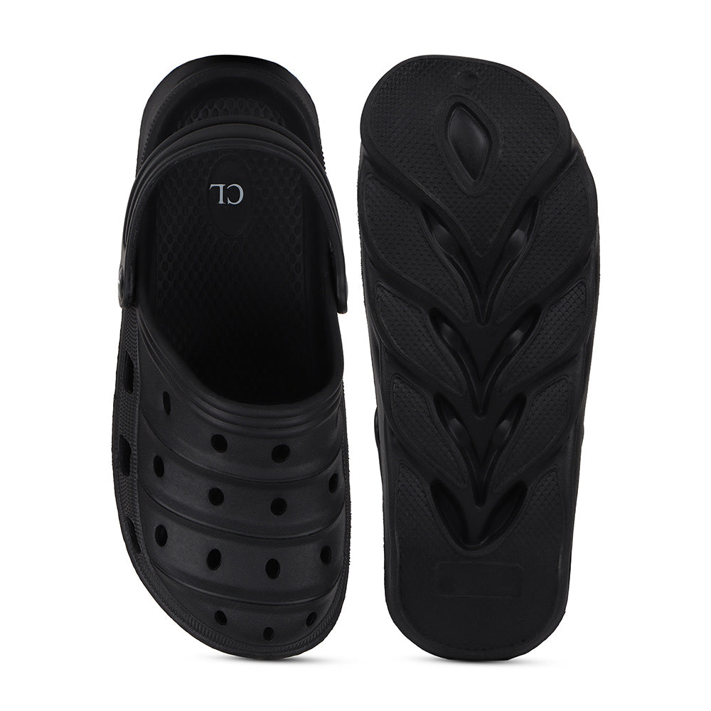 Men Sculpted Perforated Comfort Clogs with Back Strap