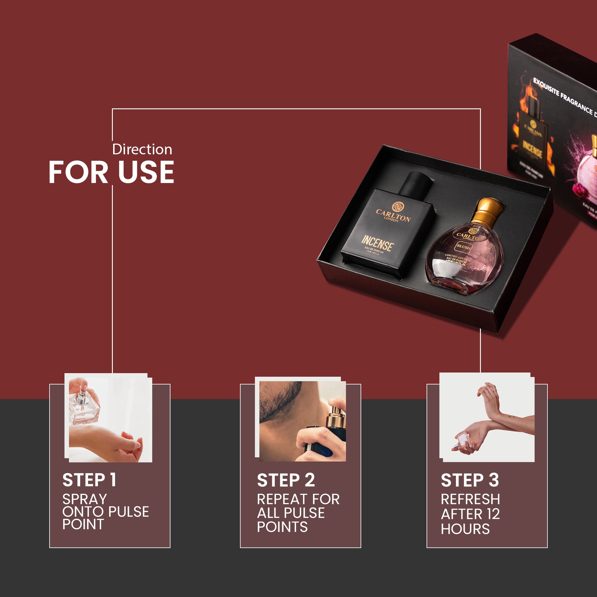 Exquisite Fragrance Duo - Incense Men 50Ml & Blush Women 30Ml Gift Set