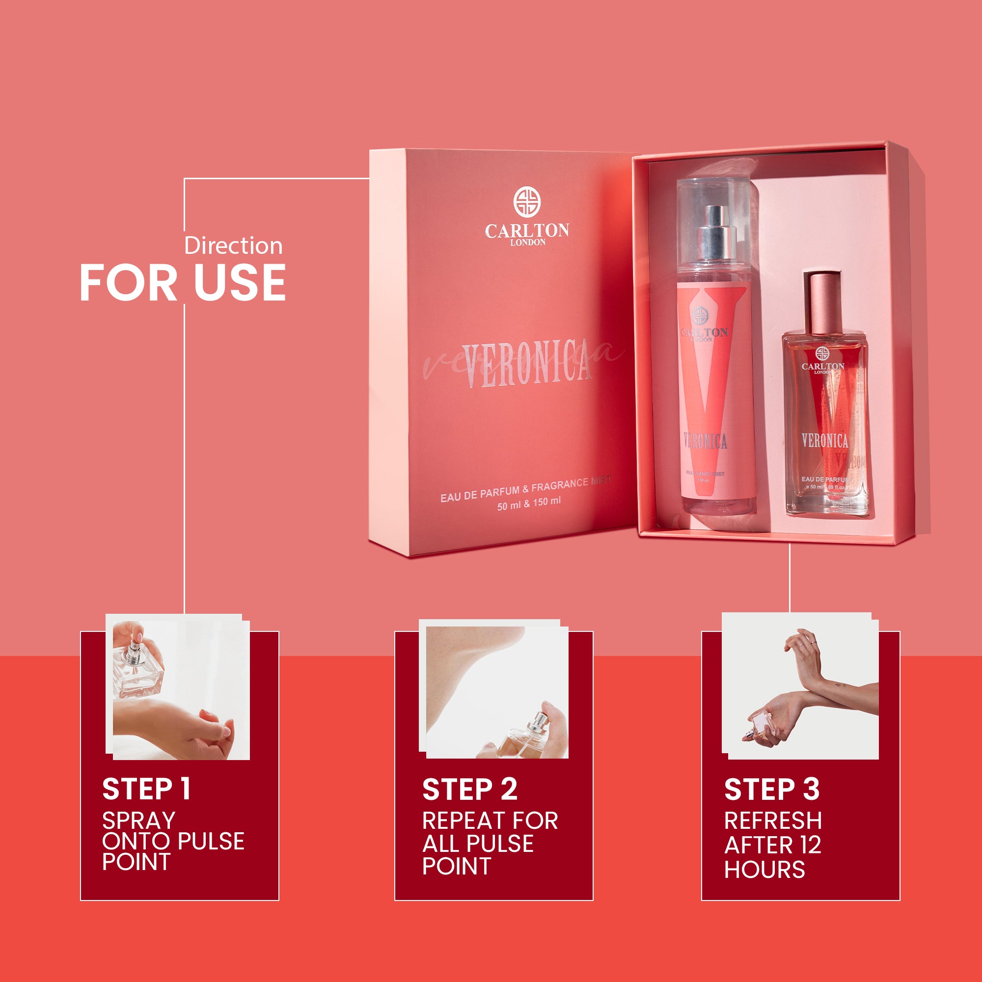 Women Gift Set Of 2 Veronica Edp Perfume 50Ml & Body Mist - 150Ml