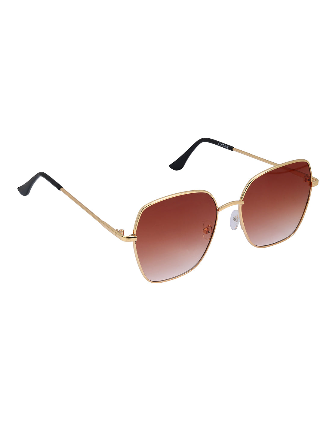 Women Gold and Black Toned Brown UV Protected Lens Oversized Sunglasses