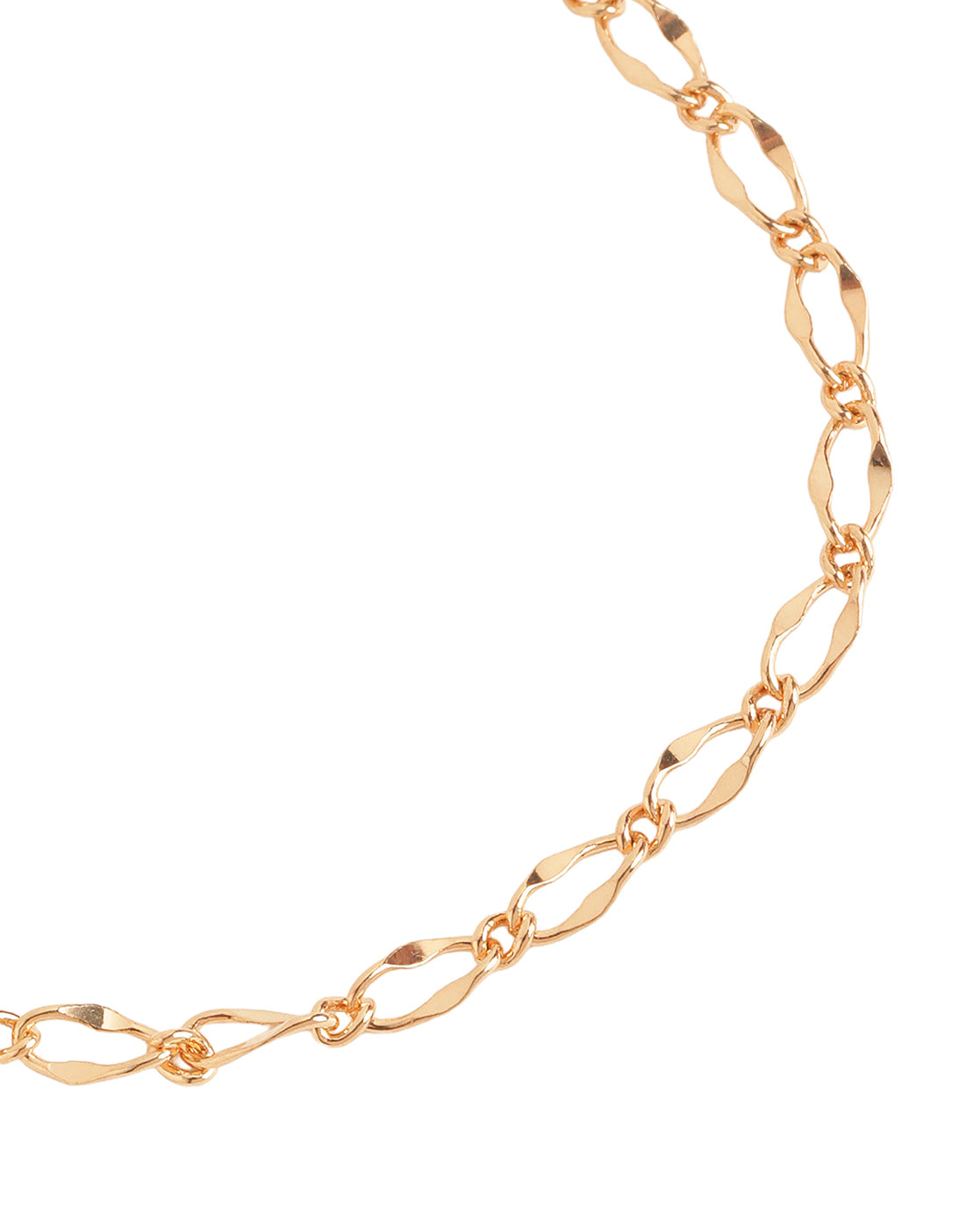 18kt Rose Gold Plated Textured Link Chain Adjustable Bracelet