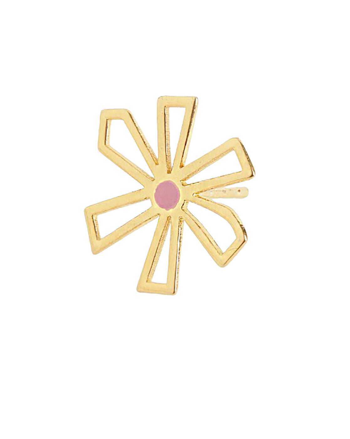 18kt Gold Plated Petal Bloom Enamelled Floral Stud Earring
