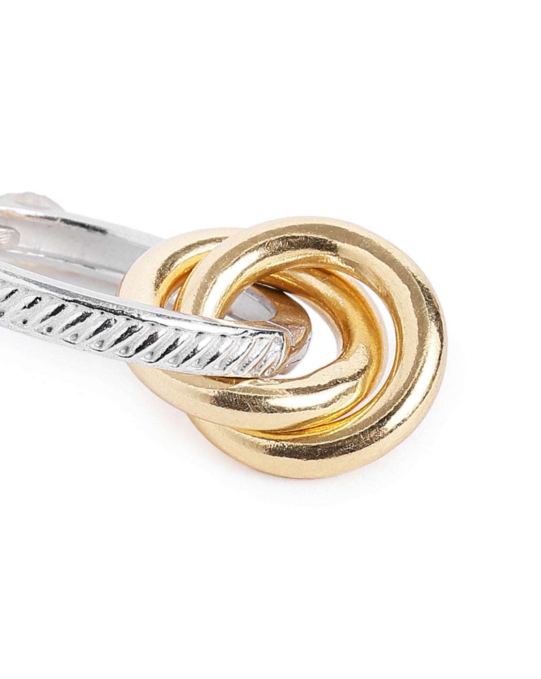 18kt Gold & Rhodium Dual Plated Intertwined Knot Hoop Earring