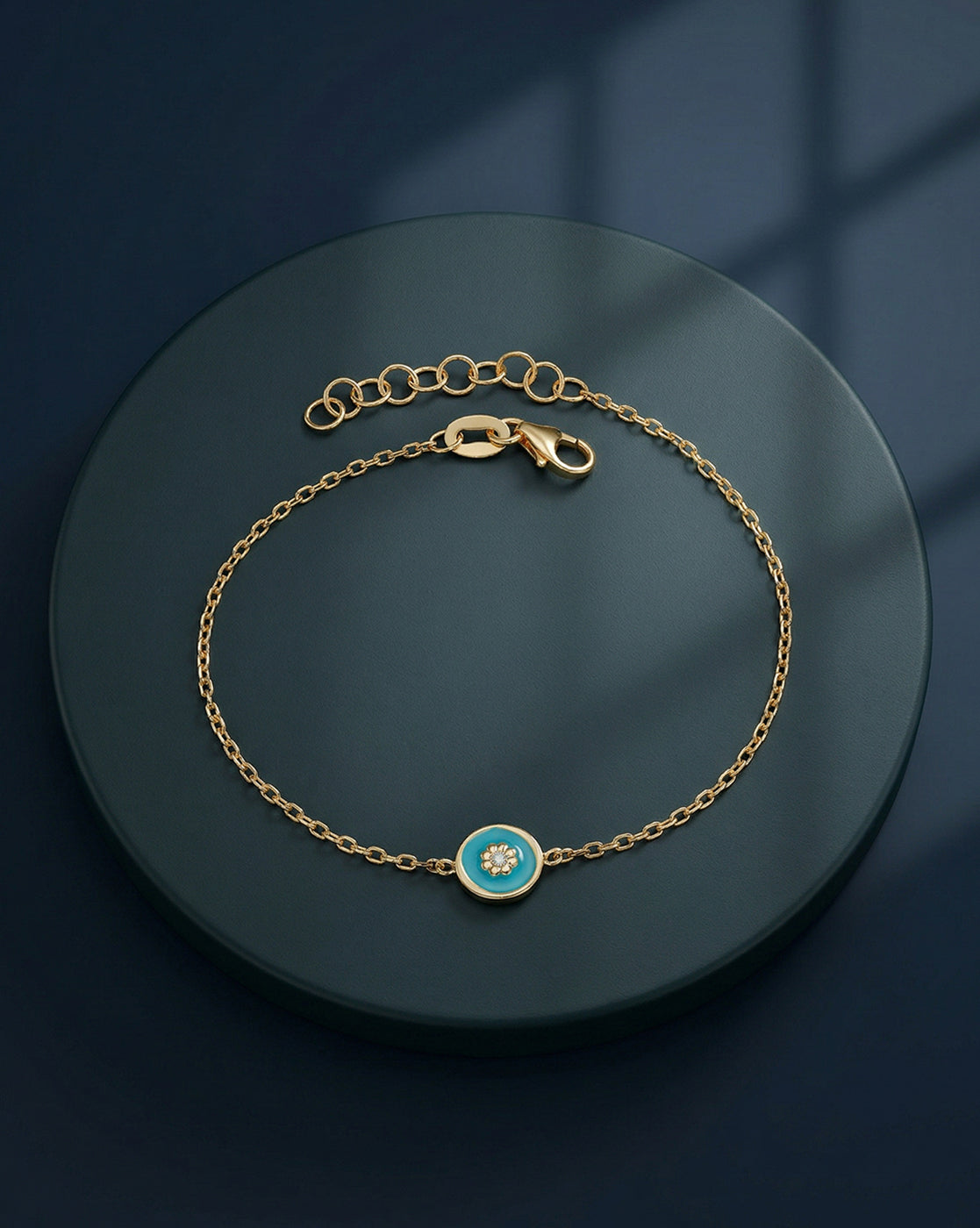 18kt Gold Plated Circular Enamel Wraparoun Bracelet